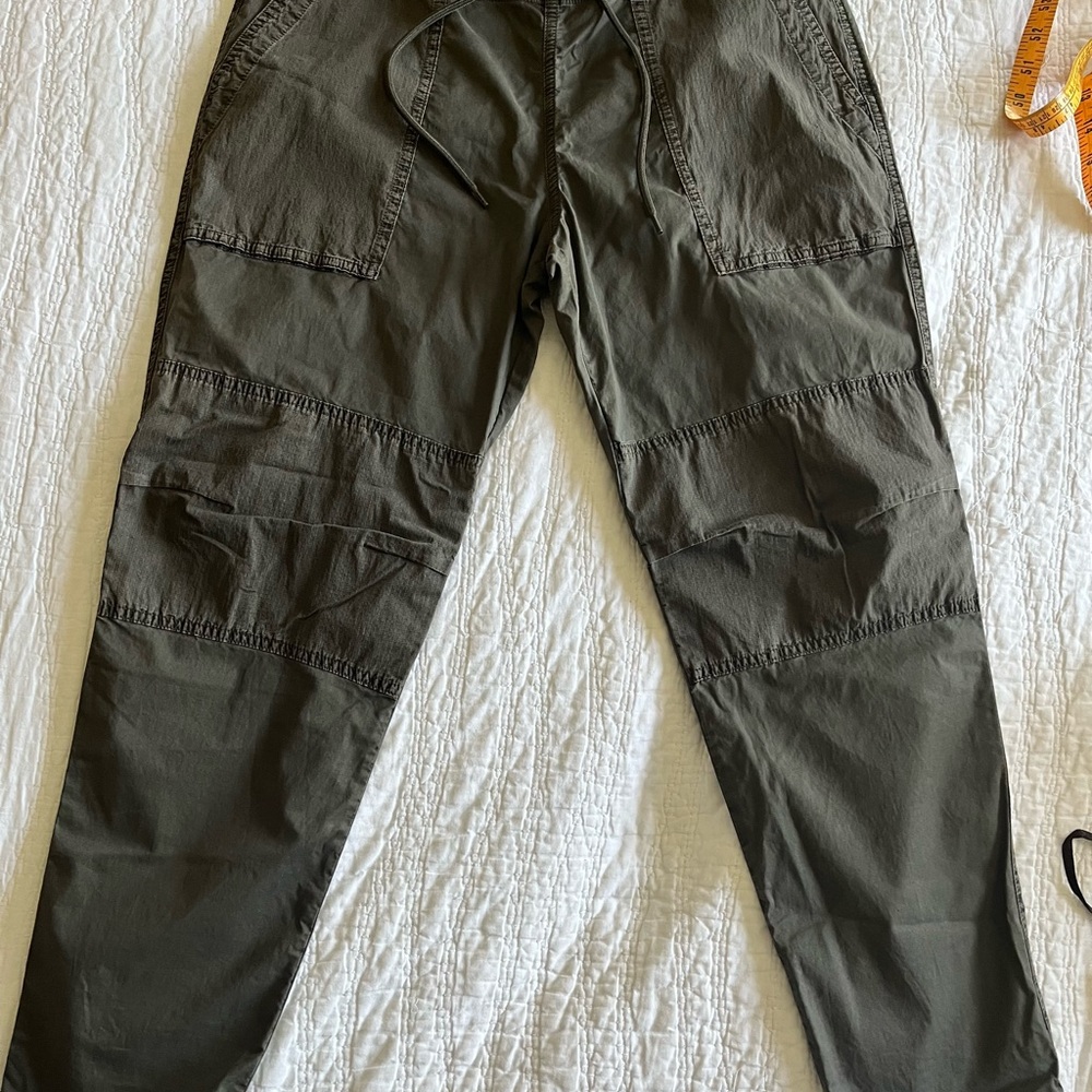 James Perse Green Cargo Jumpsuit Utilitarian Design